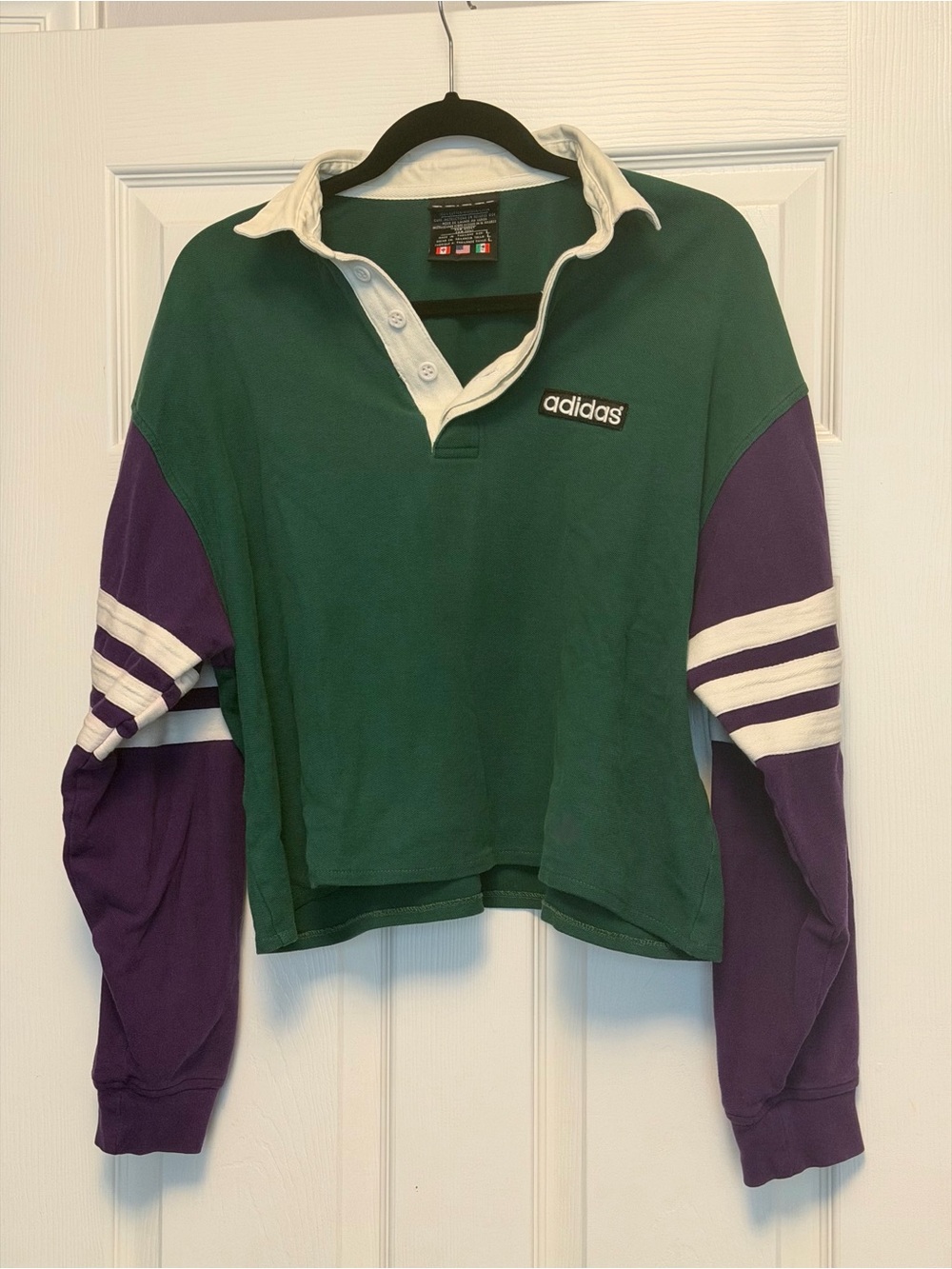 Vintage Adidas Cropped Rugby Pullover